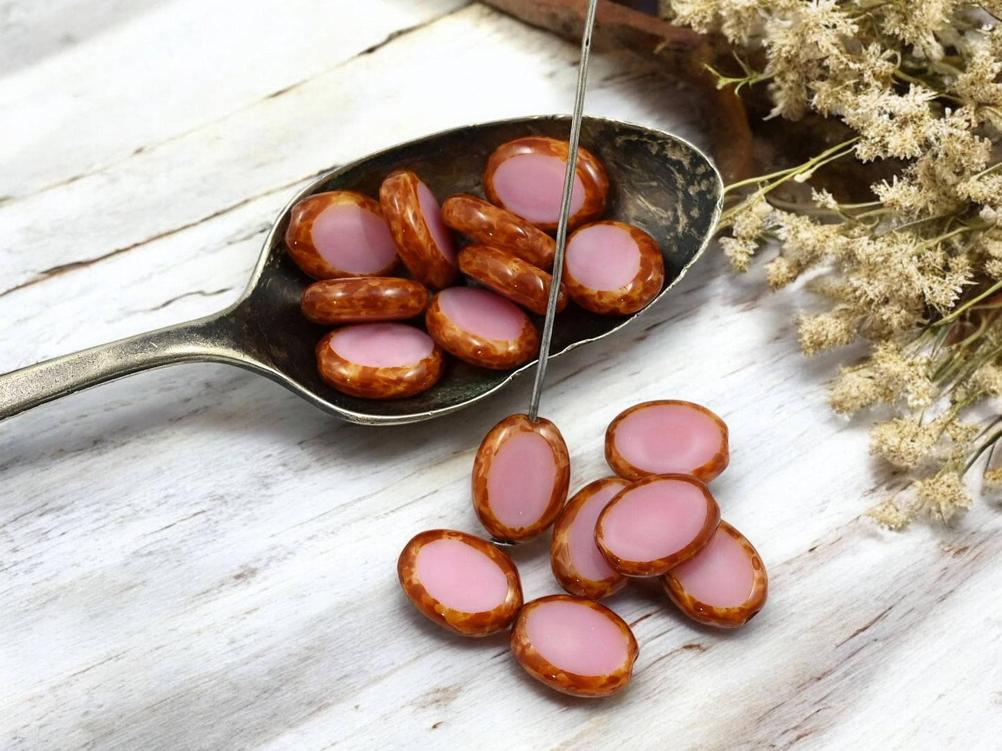 Picasso Beads - Czech Glass Beads - Old Stock Beads - Oval Beads - 12x9mm - 24pcs - (2539)