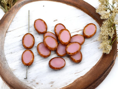 Picasso Beads - Czech Glass Beads - Old Stock Beads - Oval Beads - 12x9mm - 24pcs - (2539)