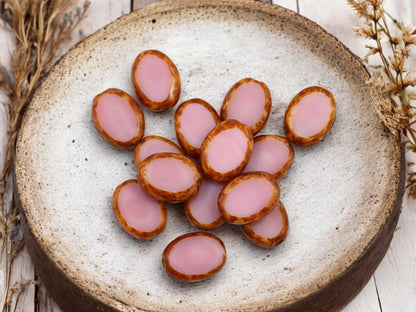 Picasso Beads - Czech Glass Beads - Old Stock Beads - Oval Beads - 12x9mm - 24pcs - (2539)