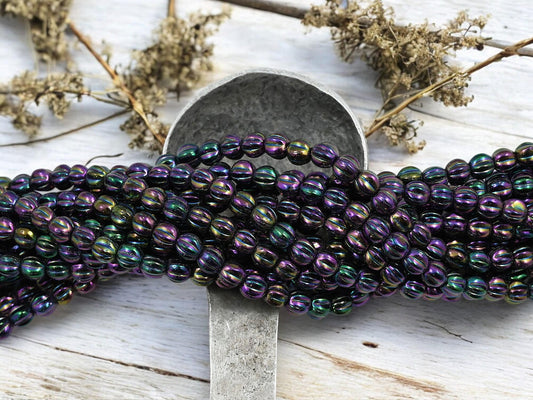 Czech Glass Beads - Melon Beads - Round Beads - 5mm - 50pcs - (B594)