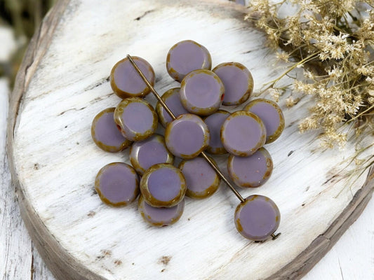 Picasso Beads - Czech Glass Beads - Table Cut Beads - Coin Beads - 10mm - 25pcs - (4662)