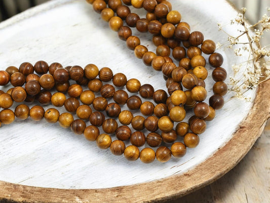 8mm Natural Light Burlywood Round Beads