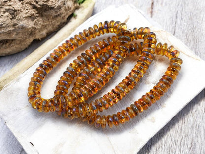 Picasso Beads - Czech Glass Beads - Glass Spacer Bead - Picasso Beads - Rondelle Beads - 6x2mm - 50pcs - (2945)