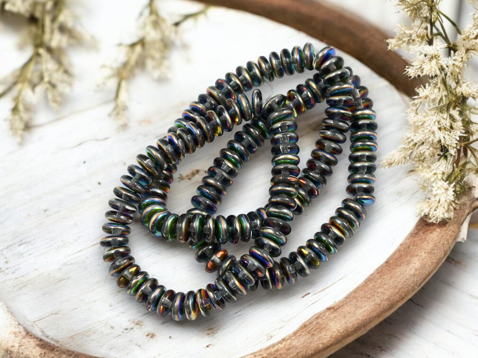 Czech Glass Beads - Glass Spacer Bead - Rondelle Beads - 6x2mm - 50pcs - (252)