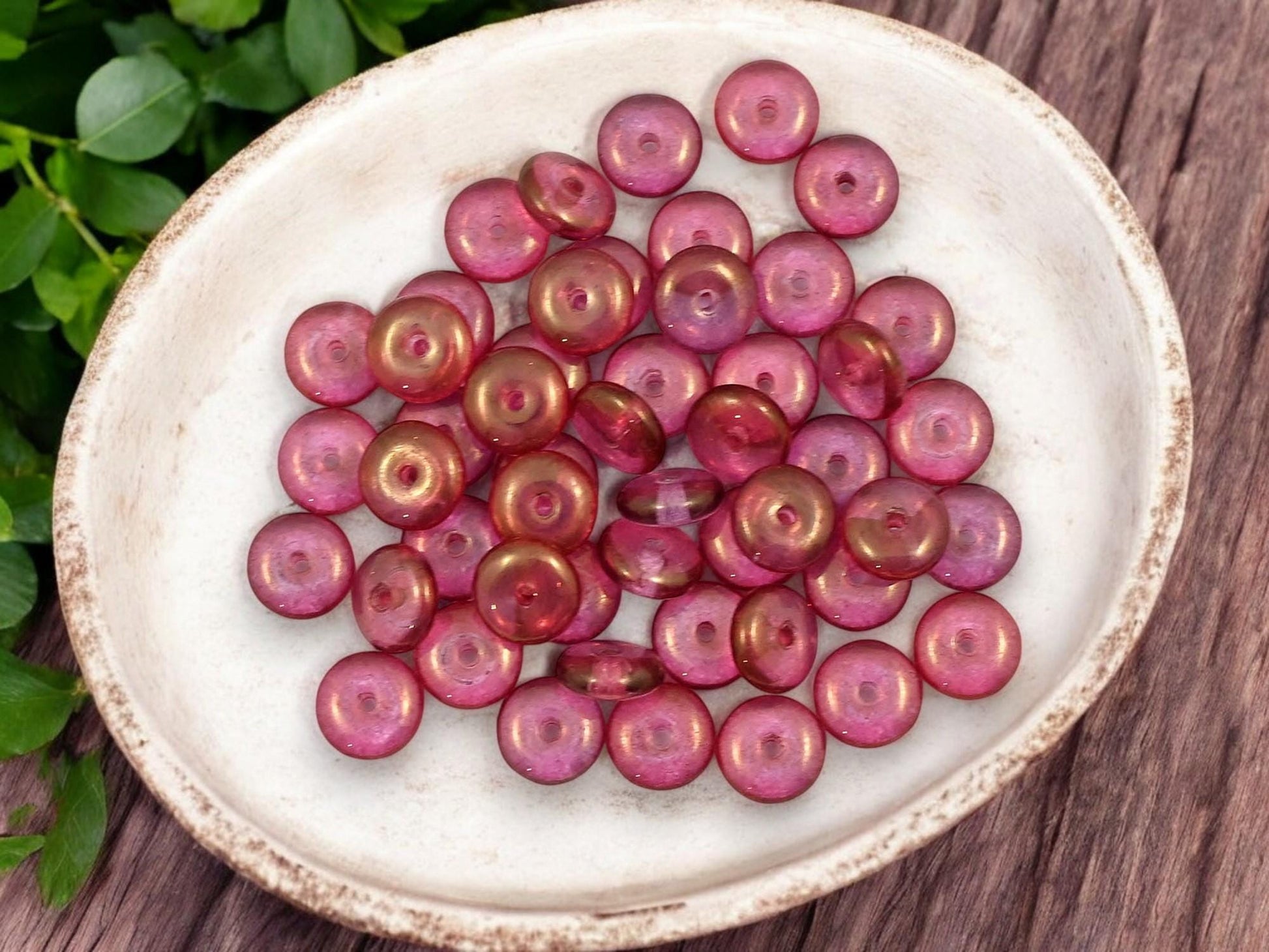 Rondelle Spacer - Czech Glass Beads - Glass Spacer Bead - Rondelle Beads - Picasso Beads - 6x2mm - 50pcs - (606)