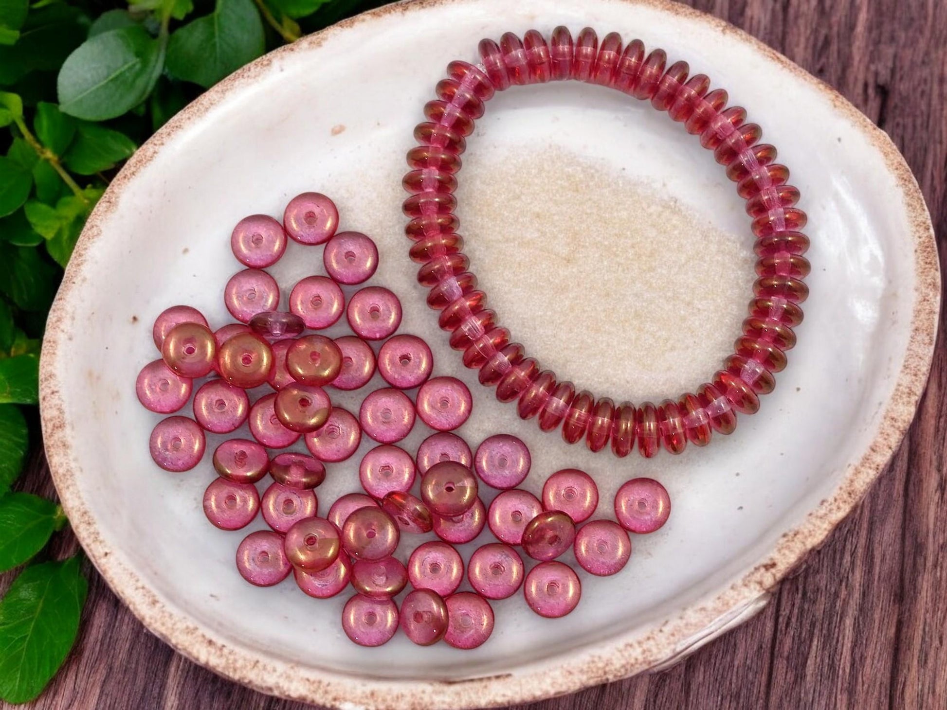 Rondelle Spacer - Czech Glass Beads - Glass Spacer Bead - Rondelle Beads - Picasso Beads - 6x2mm - 50pcs - (606)