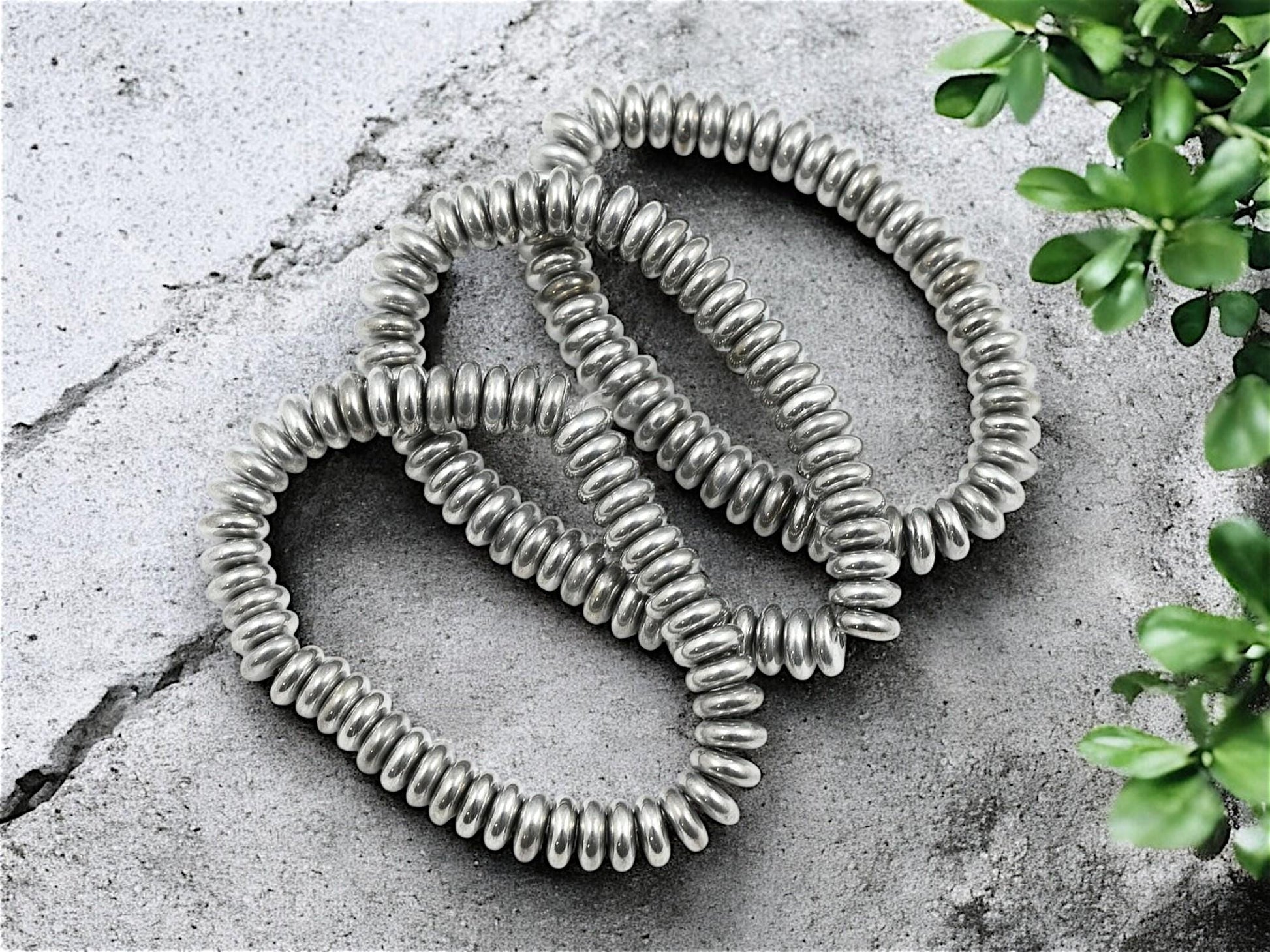 Rondelle Spacer - Czech Glass Beads - Silver Spacer Bead - Silver Spacers - Rondelle Beads - 6x2mm - 50pcs - (3652)