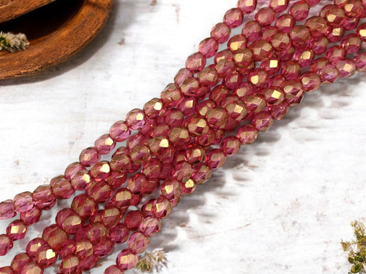 Czech Glass Beads - Fire Polished Beads - 6mm Beads - Round Beads - 25pcs - (1100)