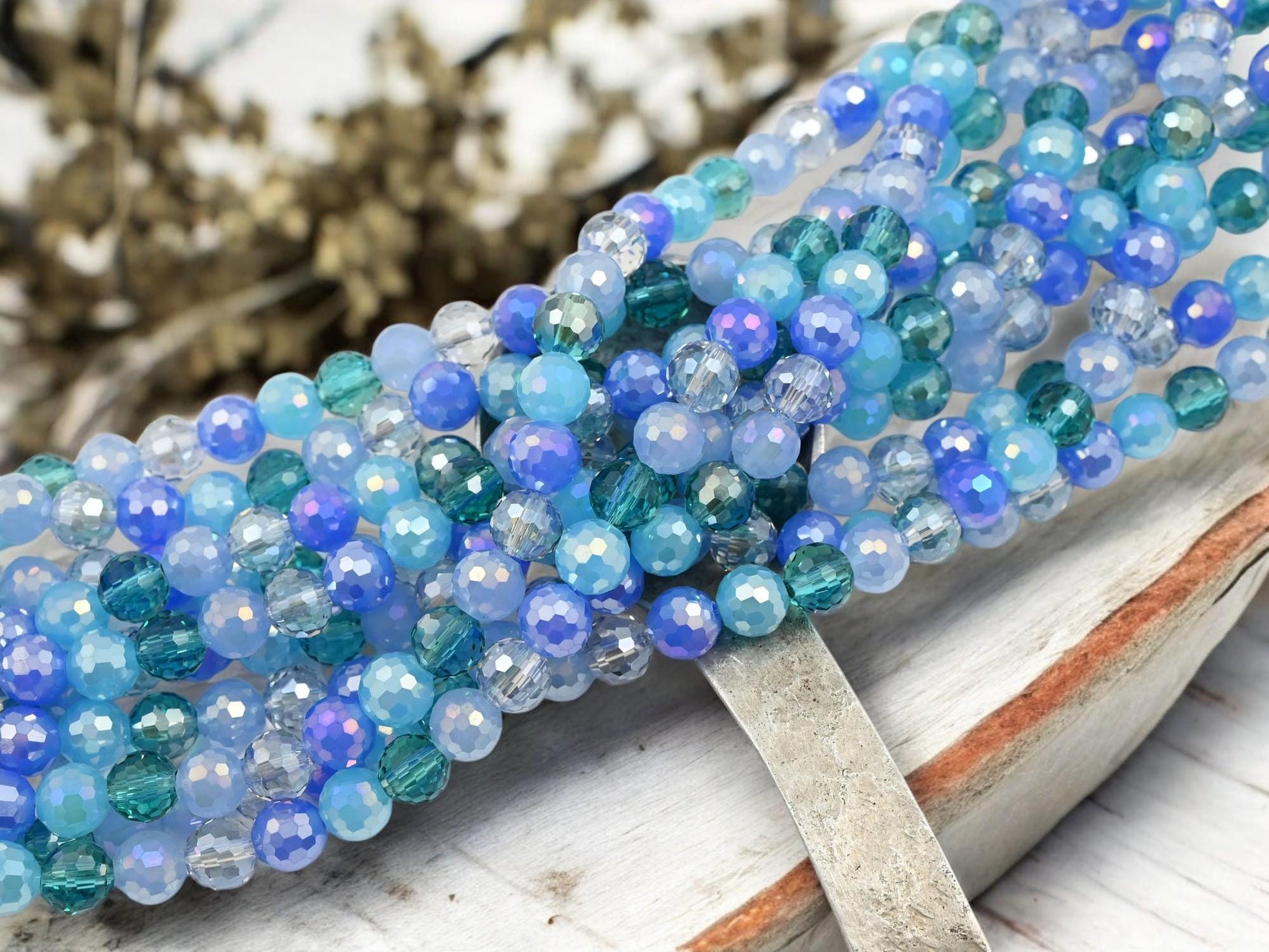 8mm Blue Mix Electroplated Faceted Round Beads – The Bead Obsession