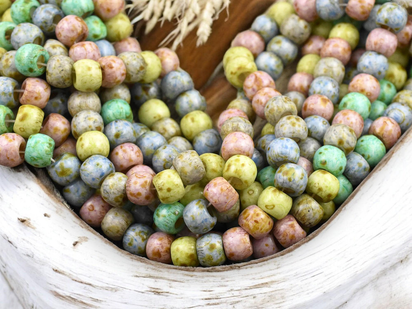 32/0 Aged Blue Rhapsody Travertine Mix Seed Beads (18" Strand)