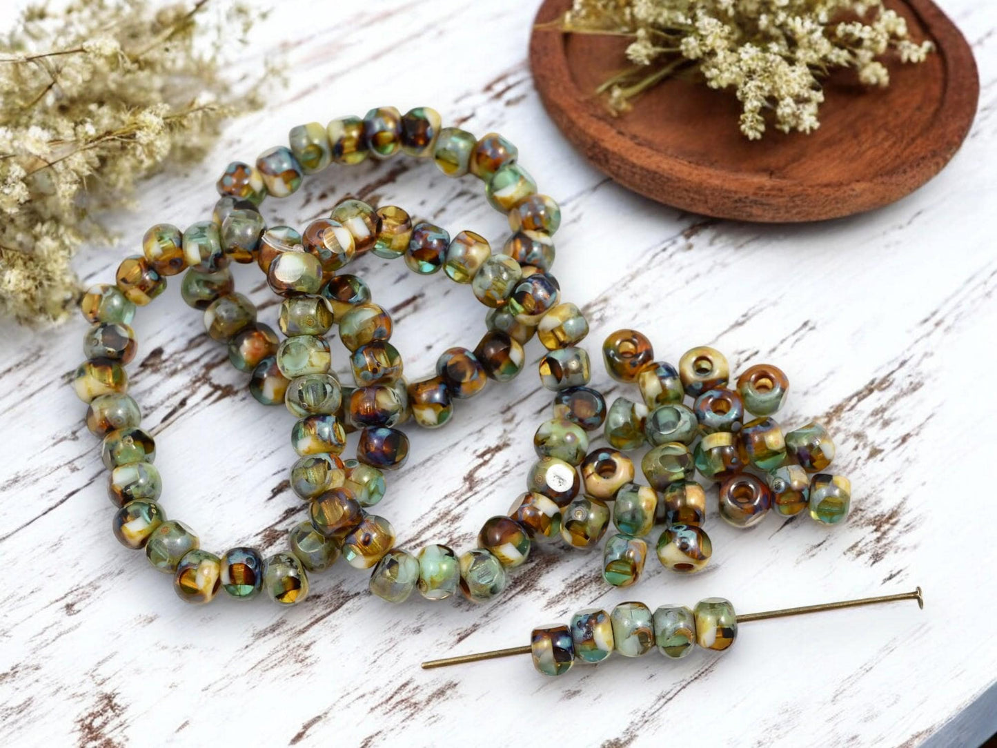 Picasso Beads - Trica Beads - Seed Beads - Czech Glass Beads - 5mm - 25pcs - (5900)