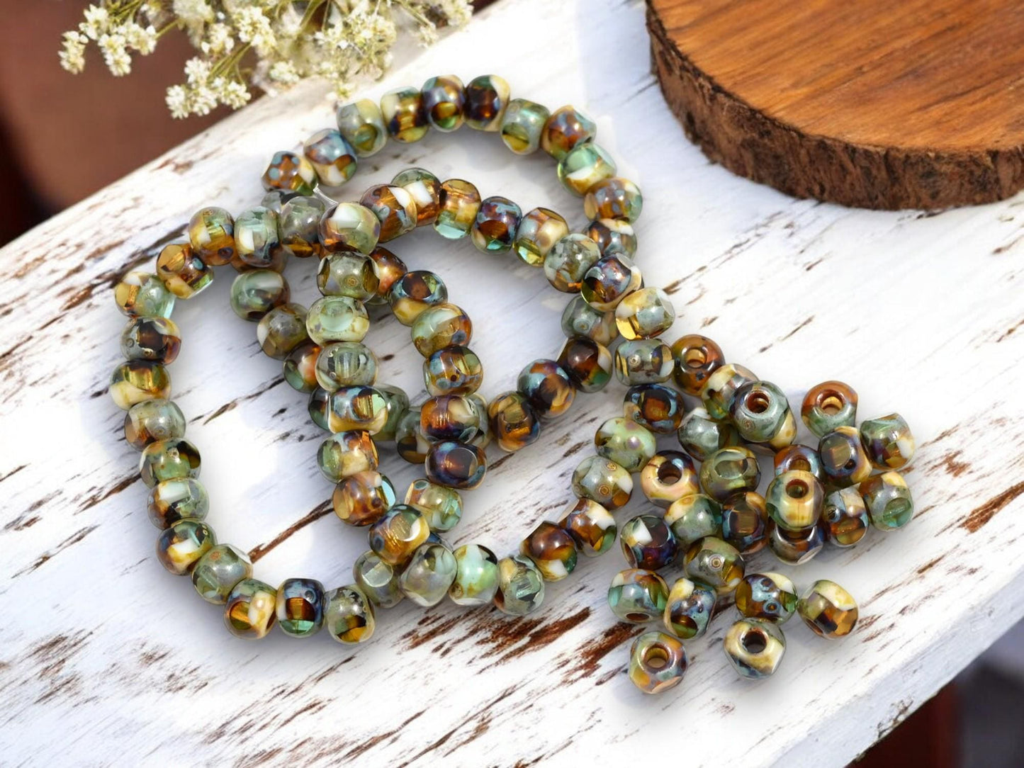 Picasso Beads - Trica Beads - Seed Beads - Czech Glass Beads - 5mm - 25pcs - (5900)