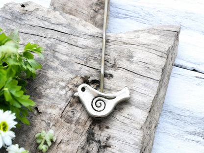 *50* 9x15mm Antique Silver Bird Beads