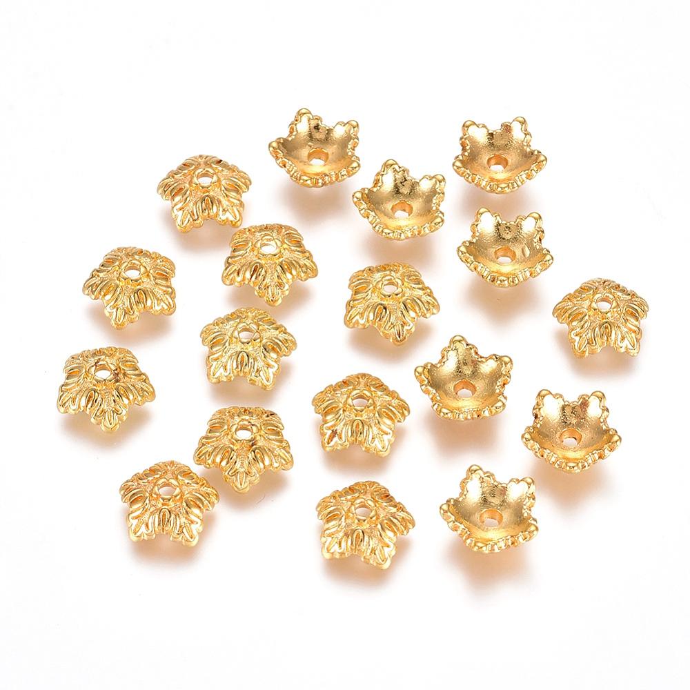 Gold Bead Caps - Metal Beads - Metal Bead Caps - 10mm Bead Caps - Gold Spacer Beads - Gold Bead Findings - 50pcs - (2962)