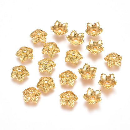 Gold Bead Caps - Metal Beads - Metal Bead Caps - 10mm Bead Caps - Gold Spacer Beads - Gold Bead Findings - 50pcs - (2962)
