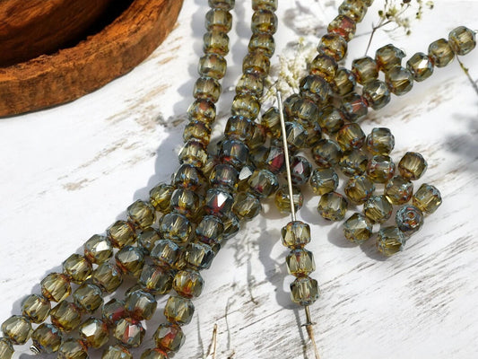 Picasso Beads - Cathedral Beads - Czech Glass Beads - New Czech Beads - 20pcs - 6mm - (1399)