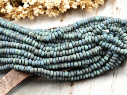 6/0 Aged Matte Goblin Picasso Seed Bead Mix (19" Strand)