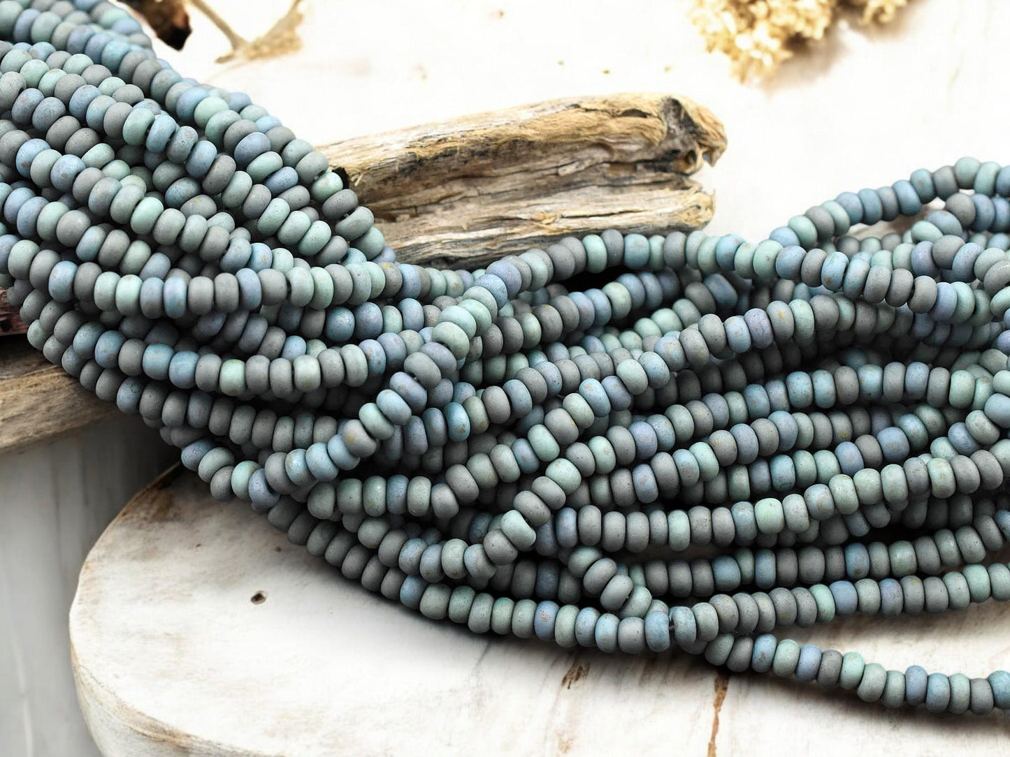 6/0 Aged Matte Goblin Picasso Seed Bead Mix (19" Strand)