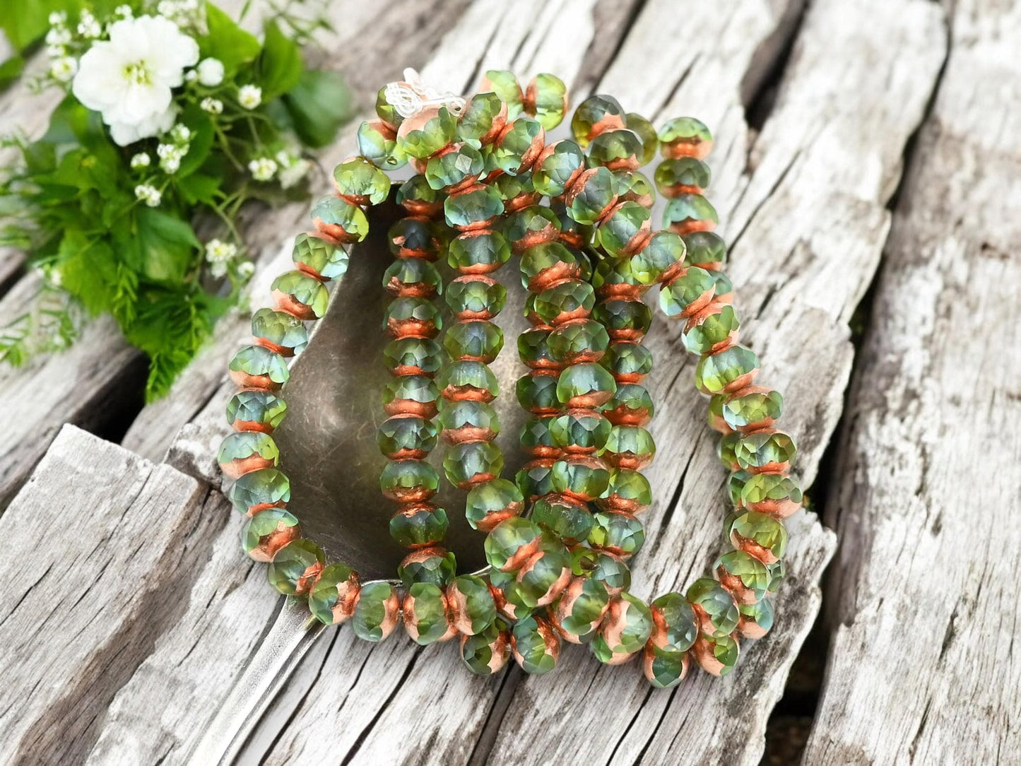 Czech Glass Beads - Picasso Beads - Rondelle Beads - Fire Polished Beads - 30pcs - 3x5mm - (1209)