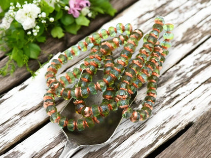 Czech Glass Beads - Picasso Beads - Rondelle Beads - Fire Polished Beads - 30pcs - 3x5mm - (1209)