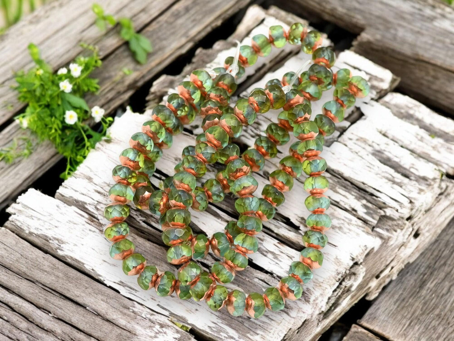 Czech Glass Beads - Picasso Beads - Rondelle Beads - Fire Polished Beads - 30pcs - 3x5mm - (1209)