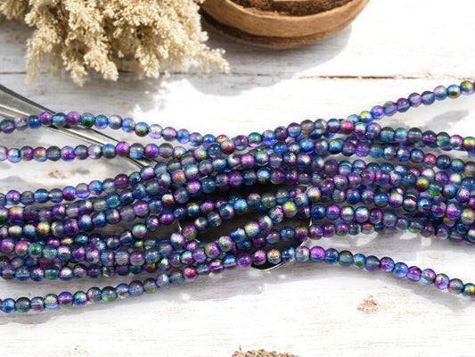 Czech Glass Beads - Round Beads - Druk Beads - 4mm Beads - 50pcs - (3695)