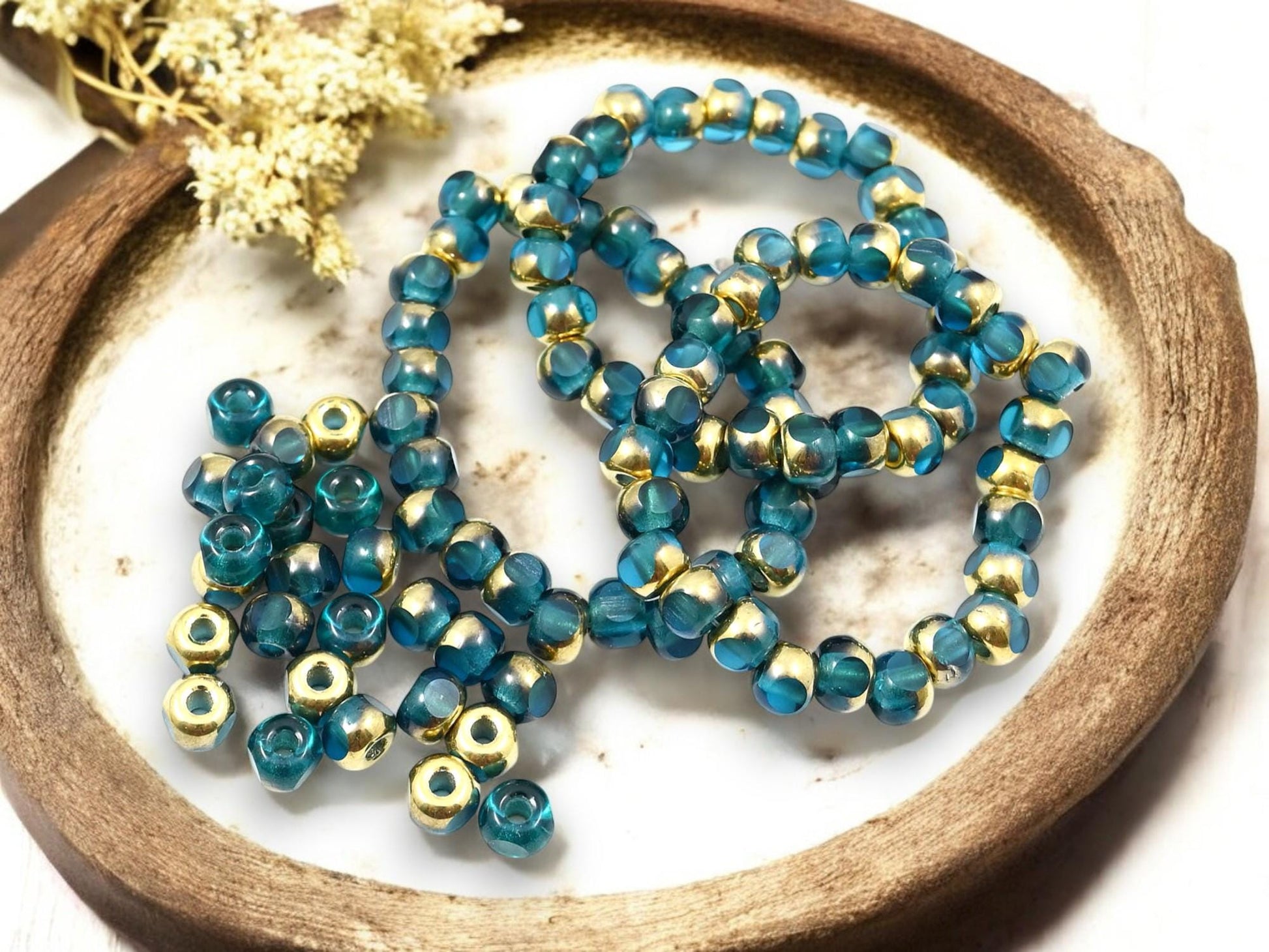 Trica Beads - Seed Beads - Czech Glass Beads - Picasso Beads - 5mm - 25pcs - (172)