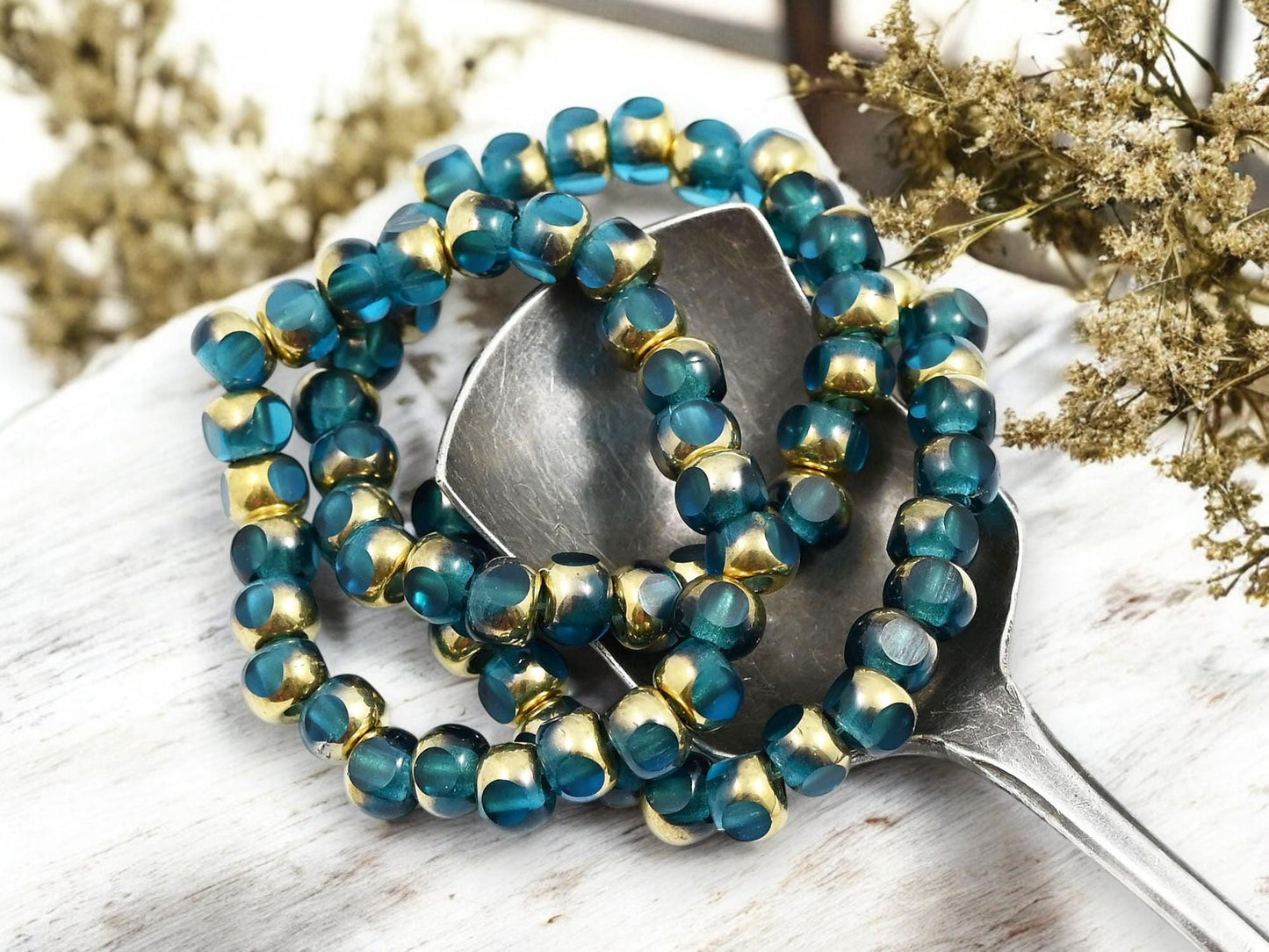 Trica Beads - Seed Beads - Czech Glass Beads - Picasso Beads - 5mm - 25pcs - (172)