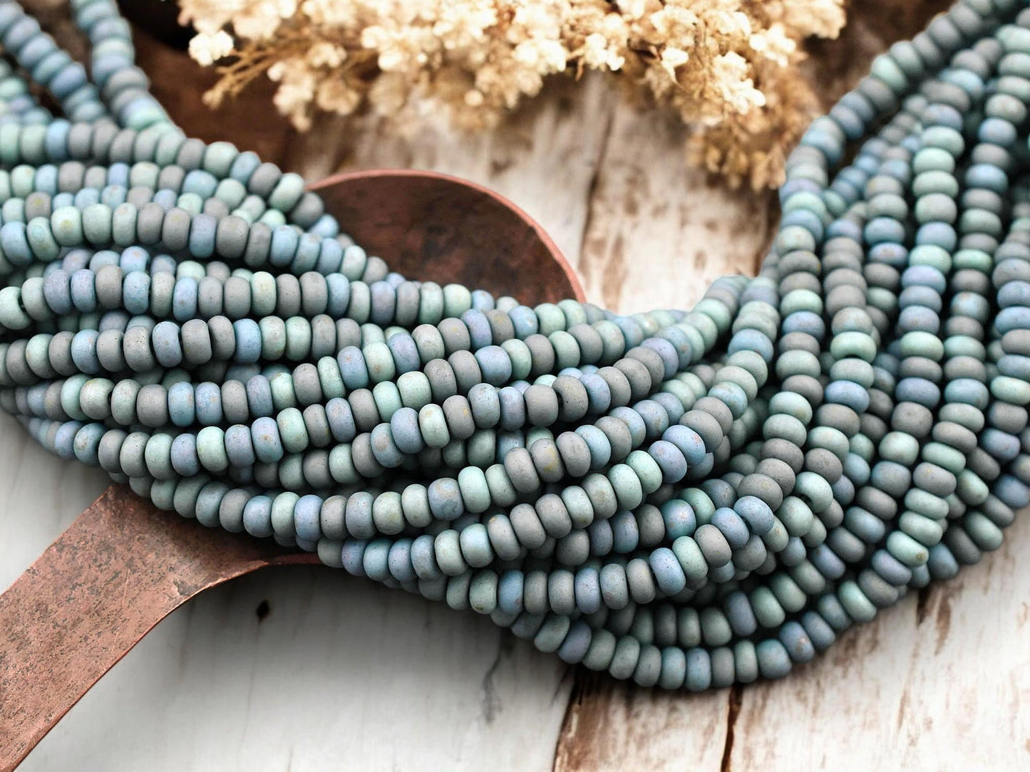 6/0 Aged Matte Goblin Picasso Seed Bead Mix (19" Strand)