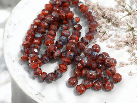 Rondelle Beads - Czech Glass Beads - Fire Polish Beads - 5x7mm - 25pcs - (6120)