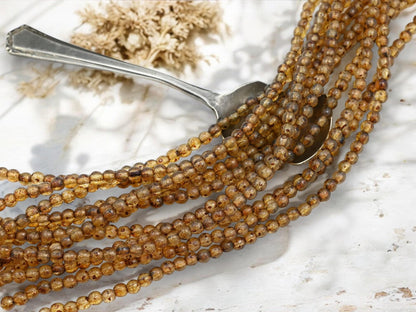 Picasso Beads - Czech Glass Beads - Round Beads - Etched Beads - Druk Beads - 4mm - 50pcs - (5278)