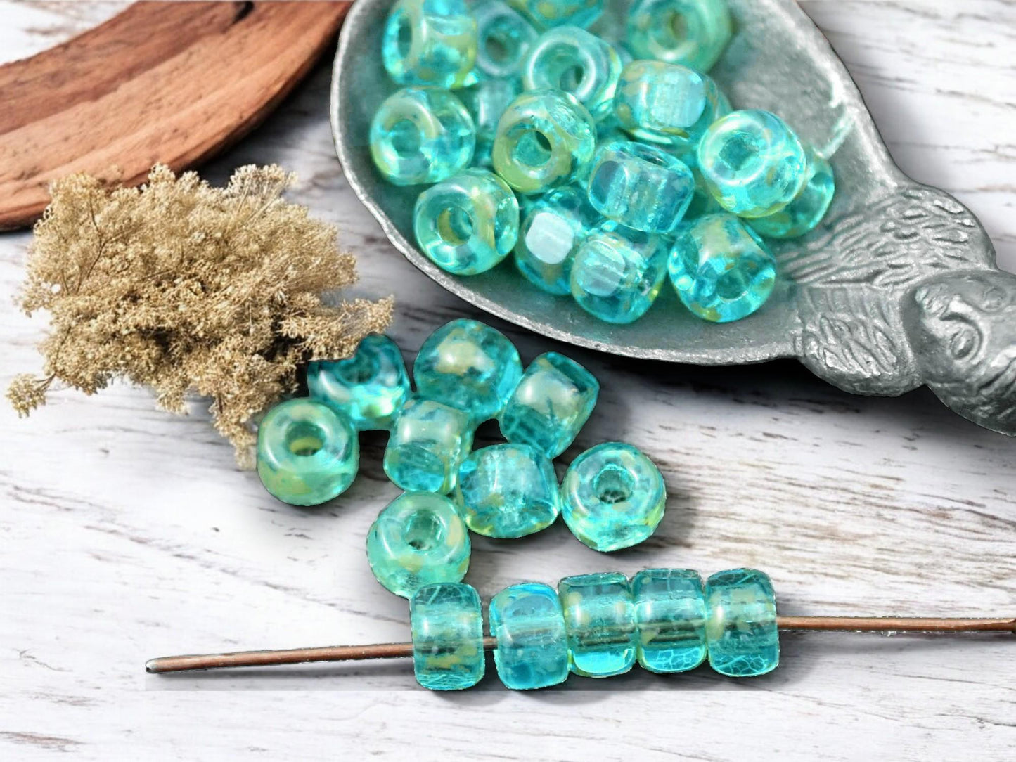 20g 3 Cut Aqua Rembrandt 2/0 Matubo Beads