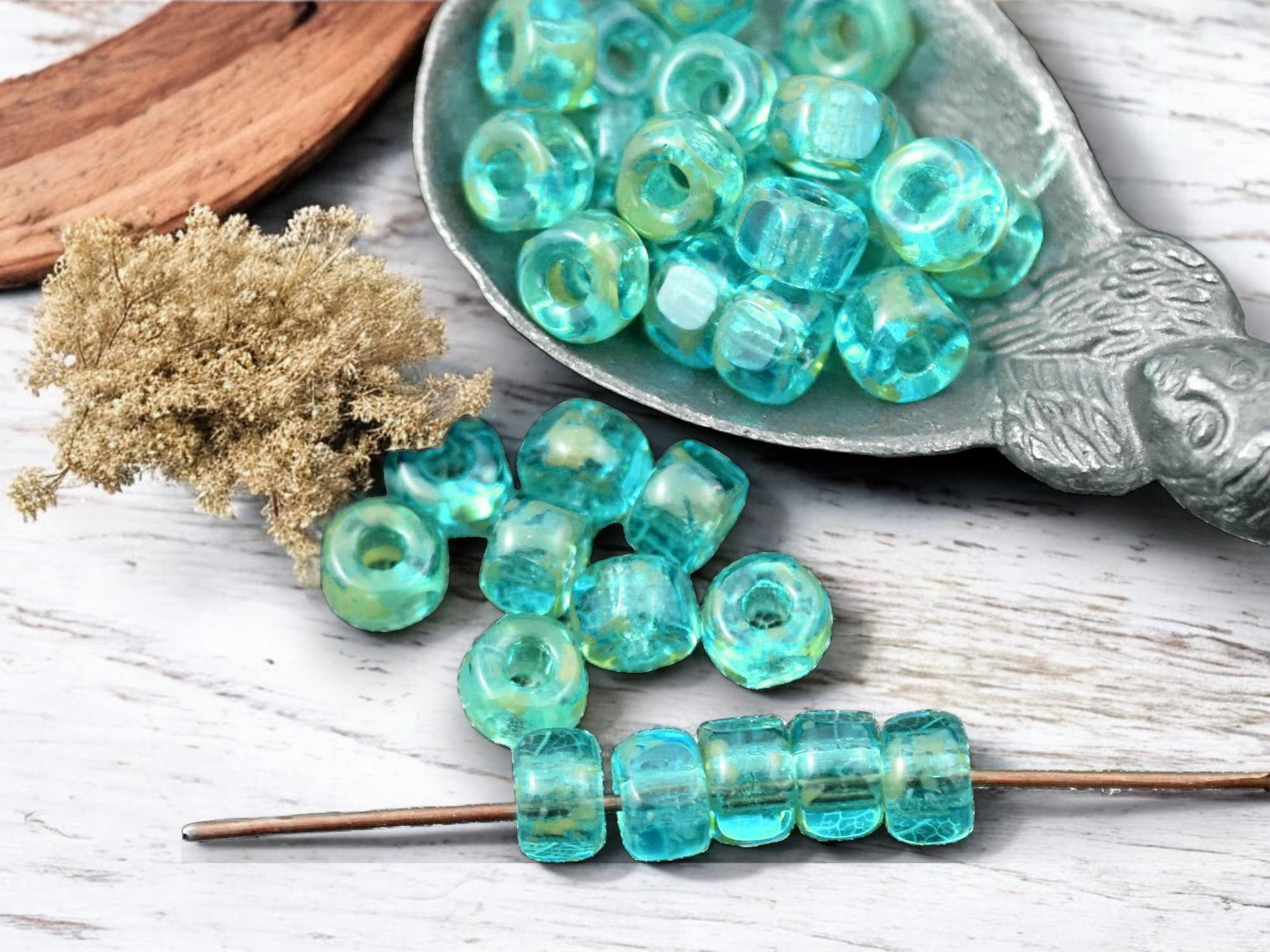 20g 3 Cut Aqua Rembrandt 2/0 Matubo Beads