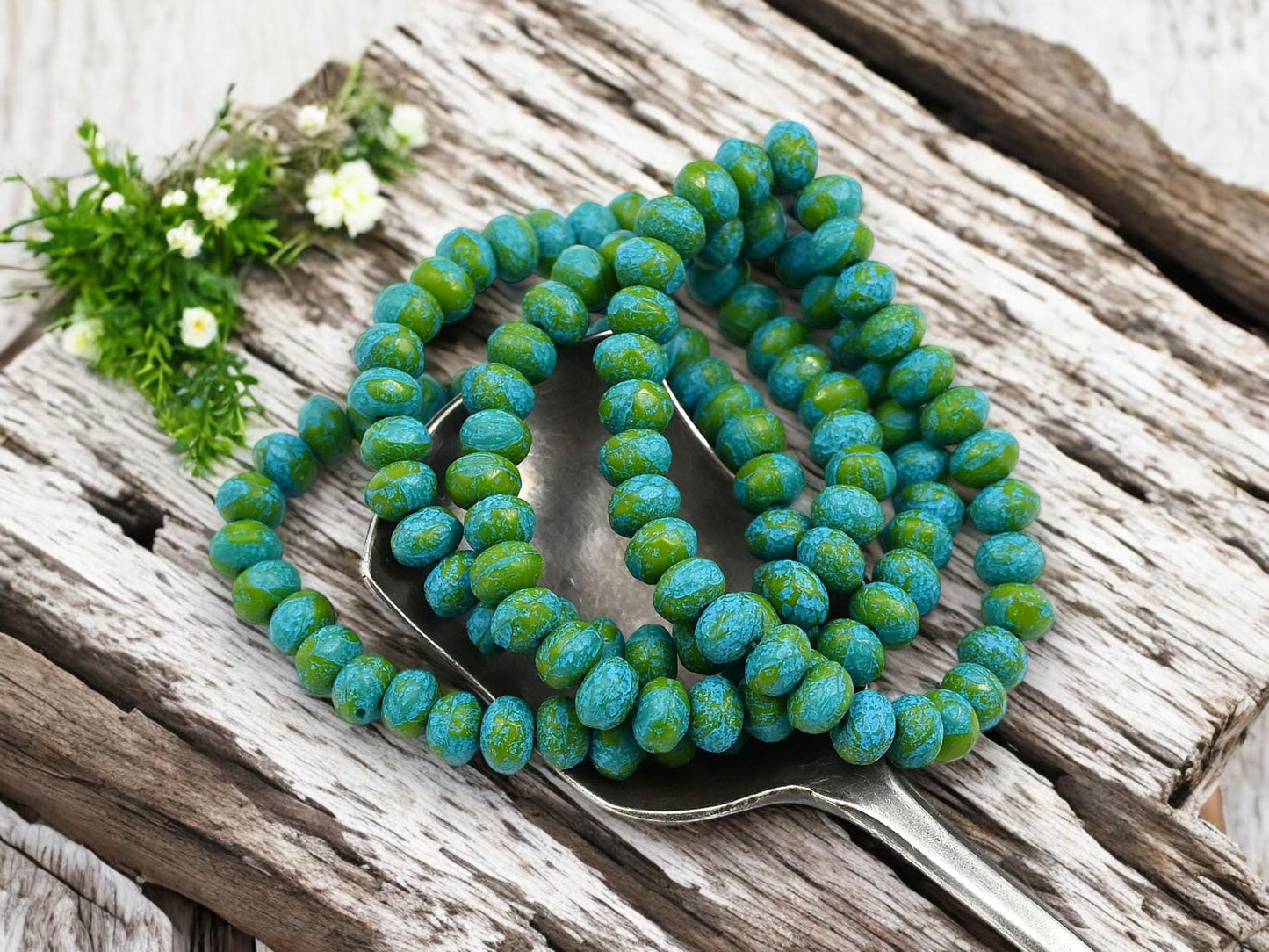 Czech Glass Beads - Picasso Beads - Rondelle Beads - Fire Polished Beads - 30pcs - 3x5mm - (1141)