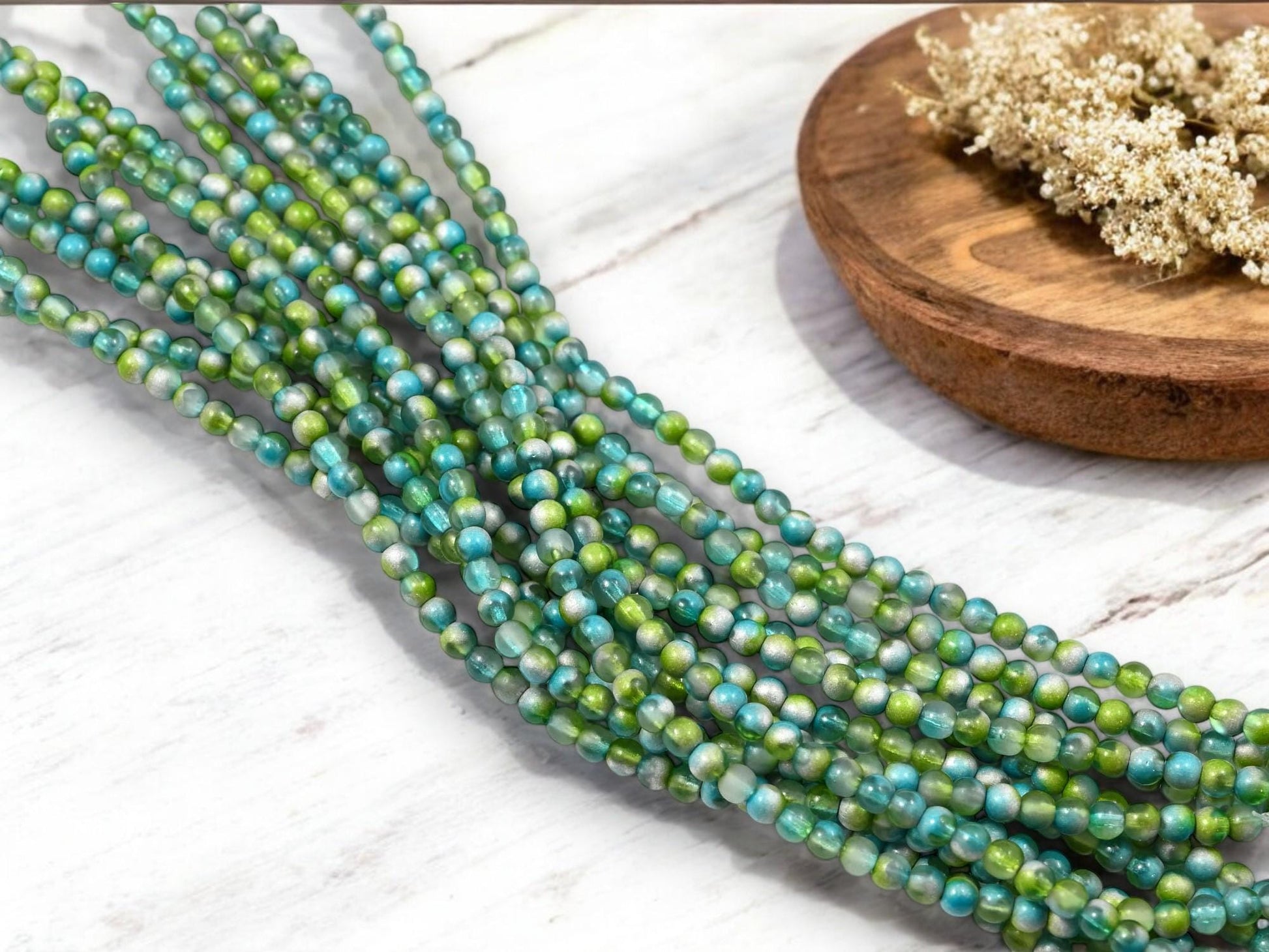 Czech Glass Beads - Round Beads - Druk Beads - 4mm Beads - 50pcs - (5044)