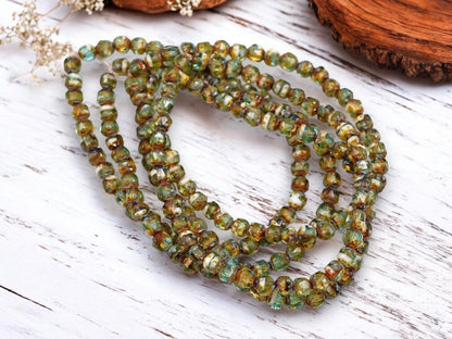 Picasso Beads - Cathedral Beads - Czech Glass Beads - Fire Polish Beads - 4mm - 50pcs - (2369)