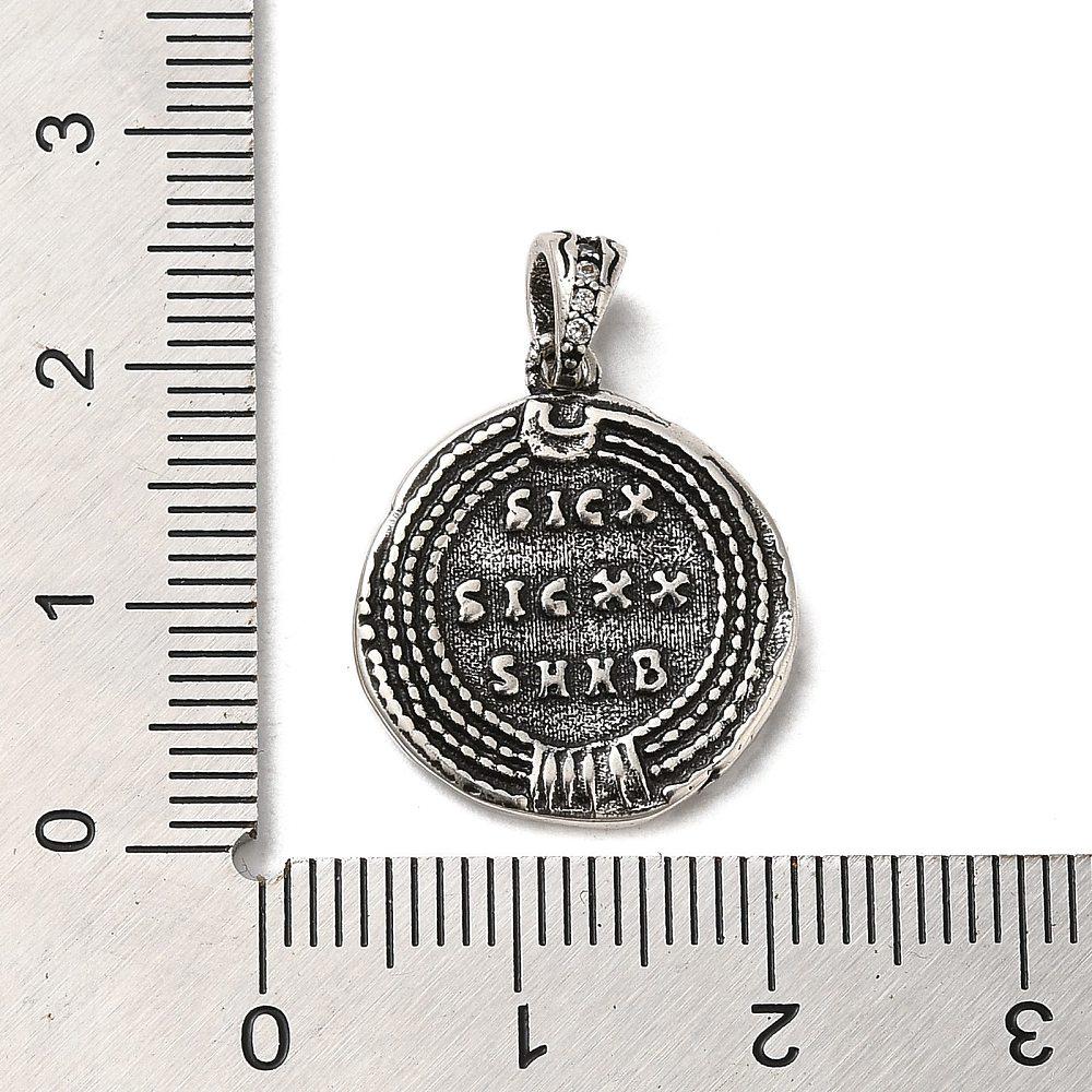 *2* 20x18mm Antique Silver Plated Brass Roman Coin Charm Pendants