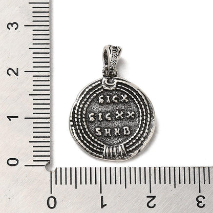 *2* 20x18mm Antique Silver Plated Brass Roman Coin Charm Pendants
