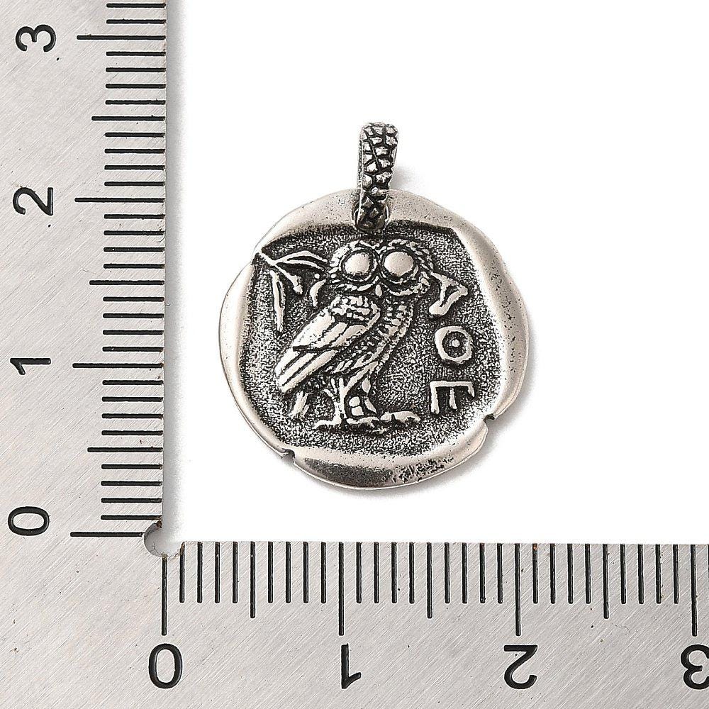 *2* 20x18mm Antique Silver Plated Brass Roman Coin Charm Pendants