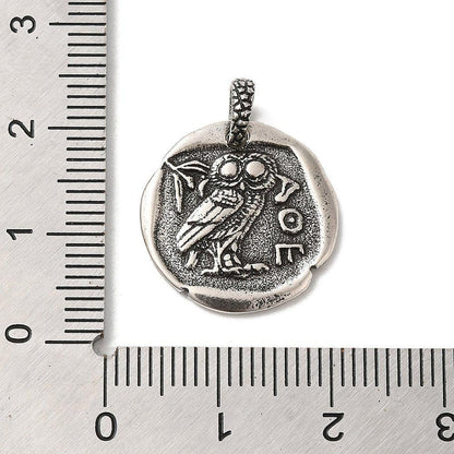 *2* 20x18mm Antique Silver Plated Brass Roman Coin Charm Pendants