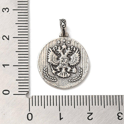 *2* 20x18mm Antique Silver Plated Brass Ancient Coin Charm Pendants