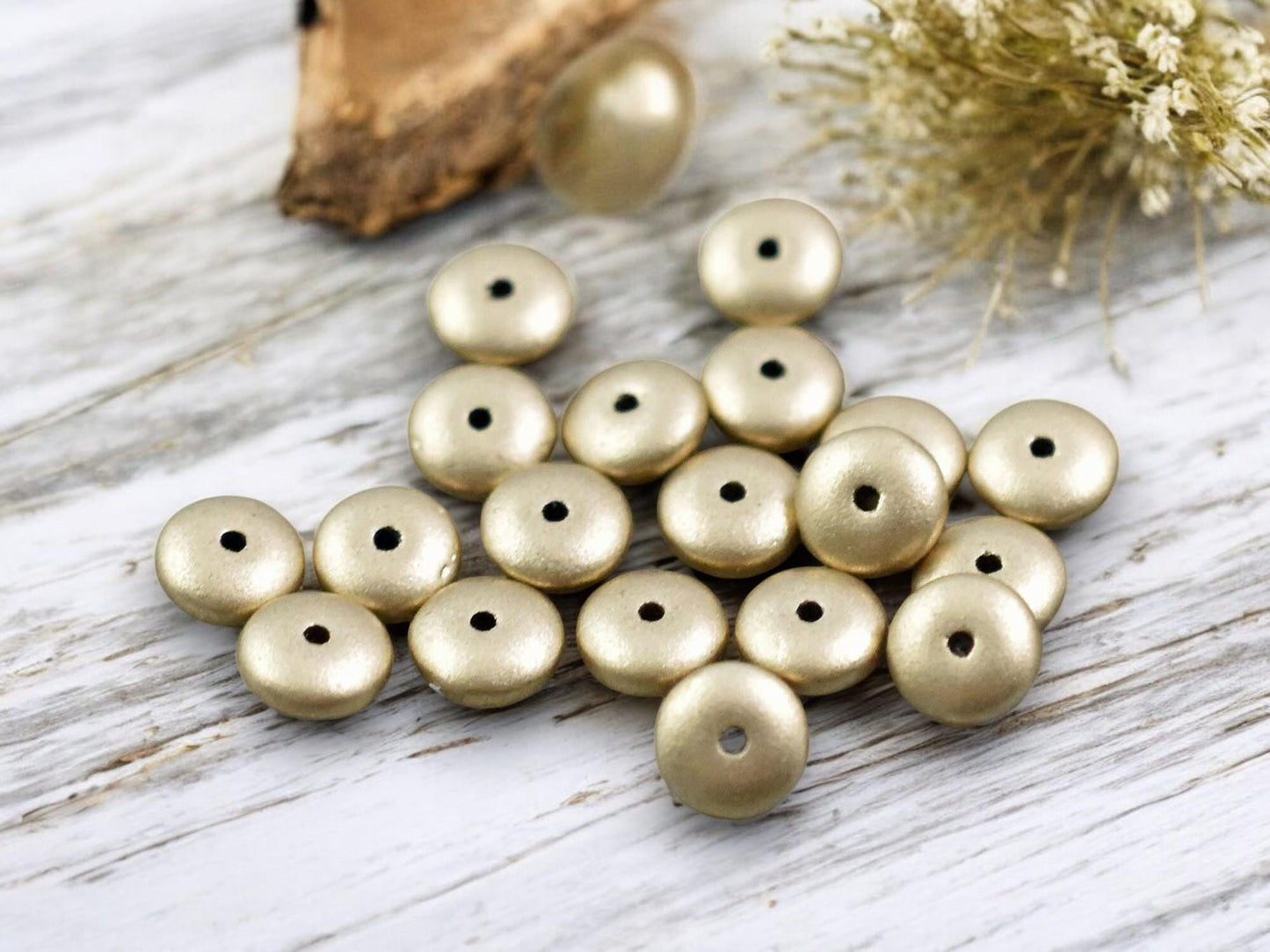 *50* 6x2mm Satin Gold Smooth Rondelle Beads