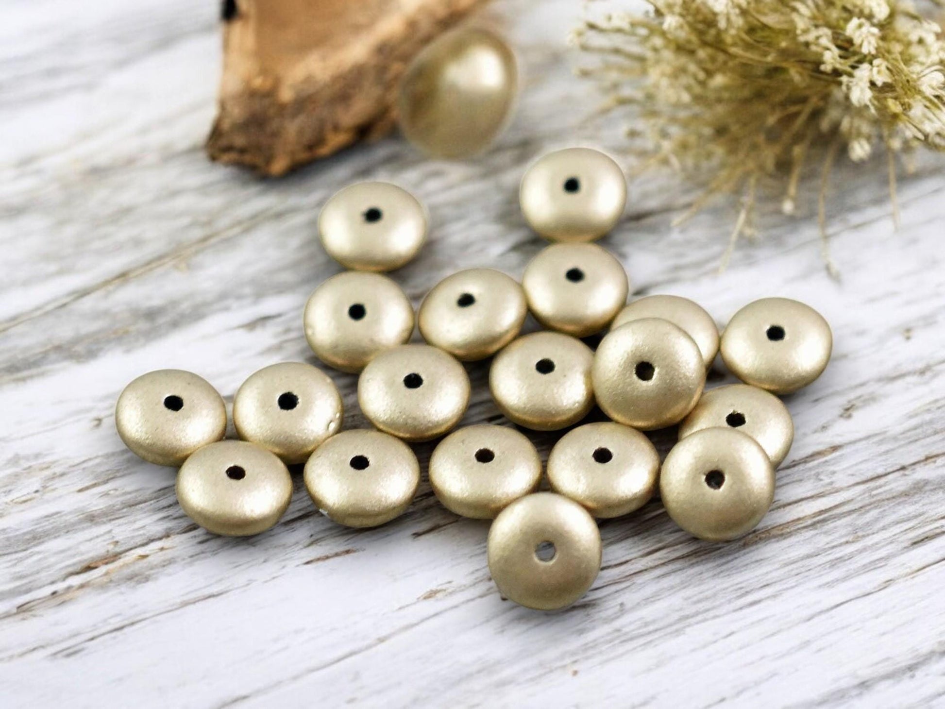 *50* 6x2mm Satin Gold Smooth Rondelle Beads