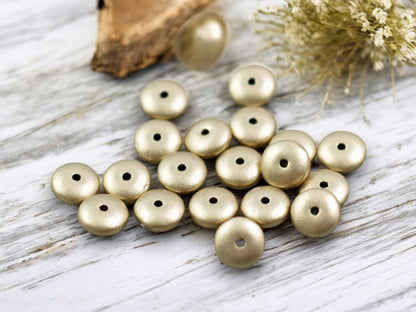 *50* 6x2mm Satin Gold Smooth Rondelle Beads