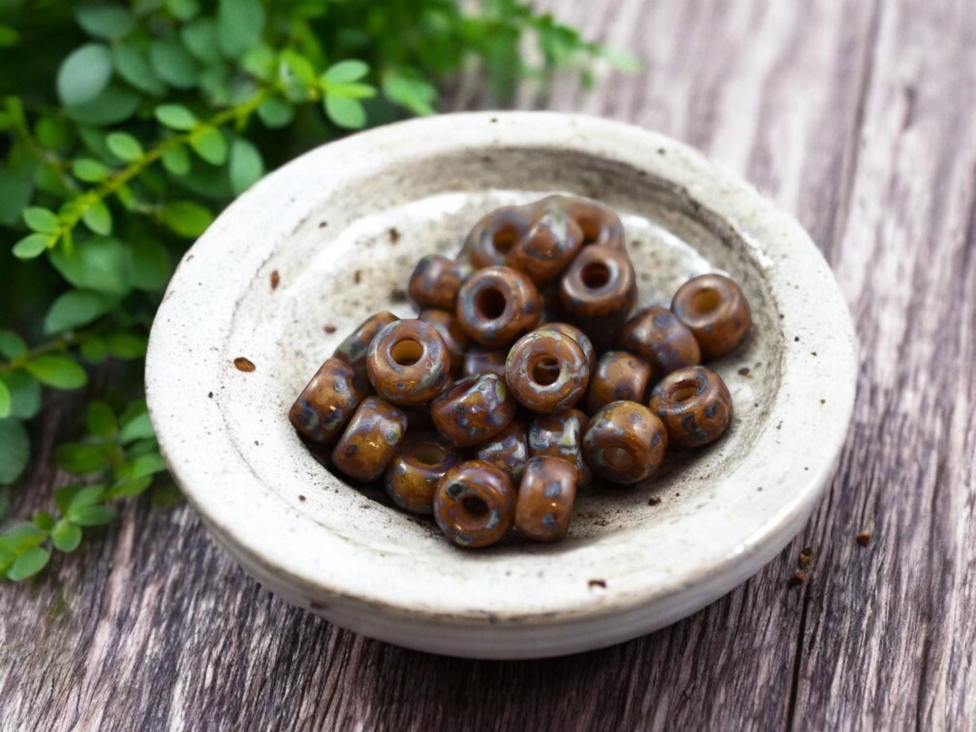 20g Opaque Camel Beige Travertine 2/0 Matubo Beads