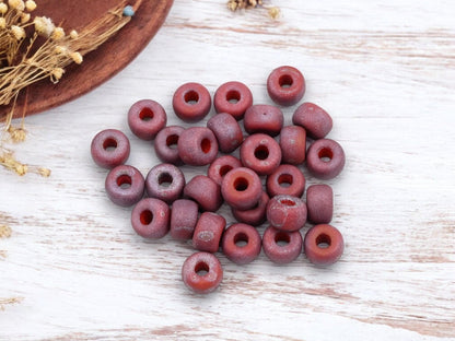 10g Matte Red Nebula 2/0 Matubo Beads