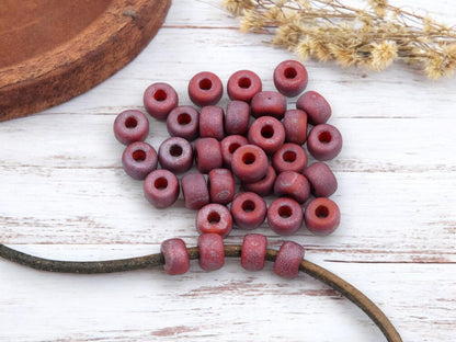 10g Matte Red Nebula 2/0 Matubo Beads