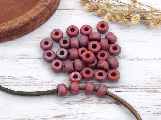 10g Matte Red Nebula 2/0 Matubo Beads