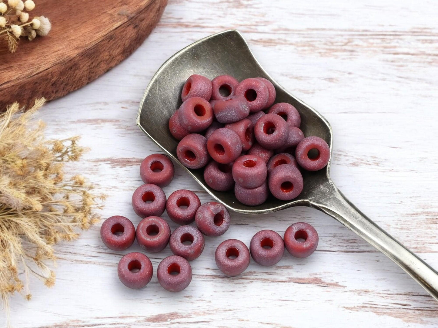 10g Matte Red Nebula 2/0 Matubo Beads