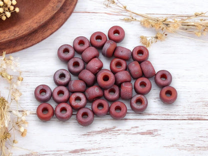 10g Matte Red Nebula 2/0 Matubo Beads